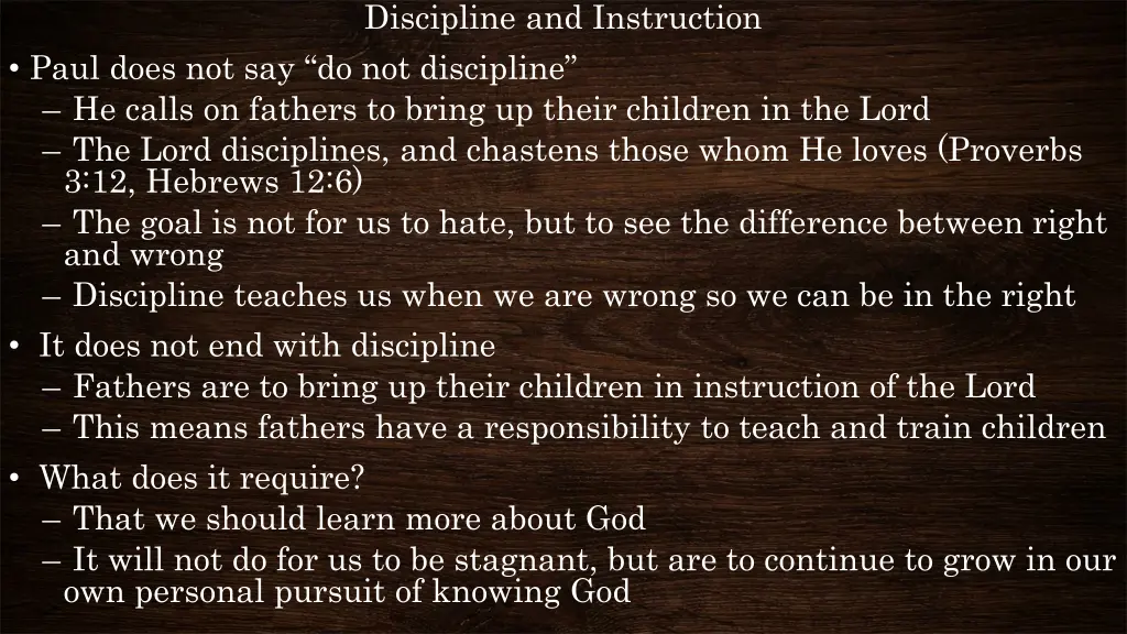 discipline and instruction