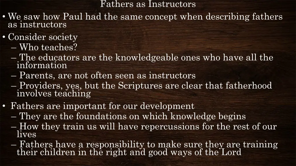 fathers as instructors