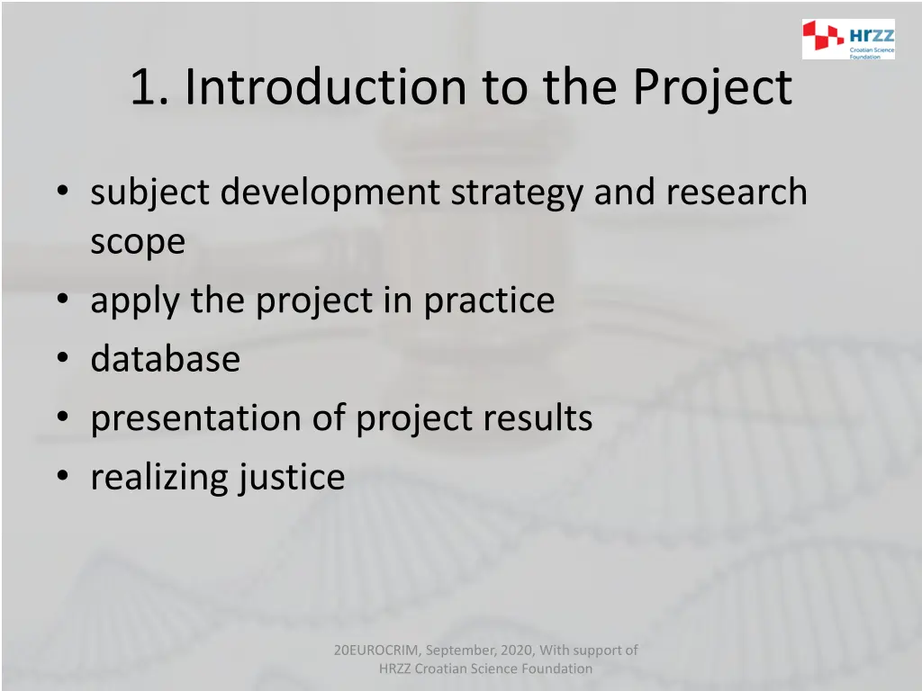 1 introduction to the project 1