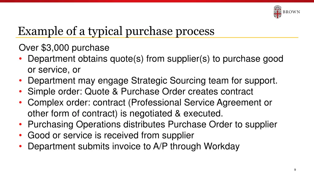 example of a typical purchase process over