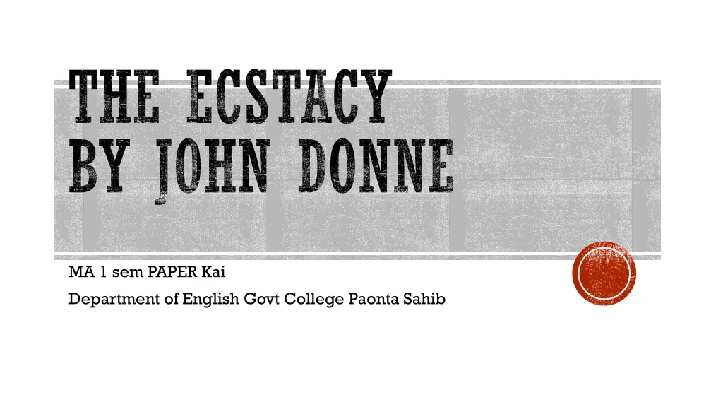 the ecstacy by john donne