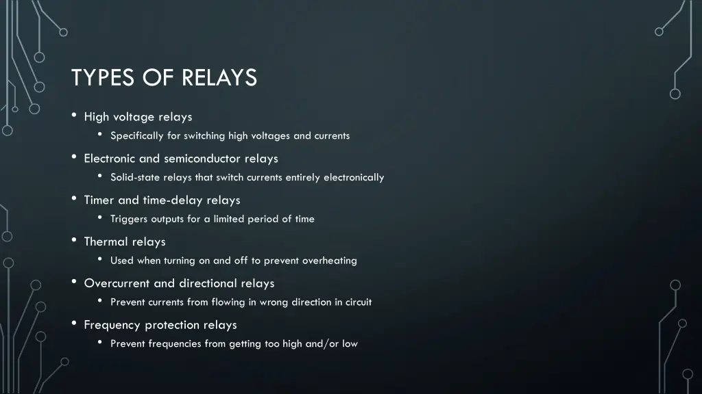 types of relays