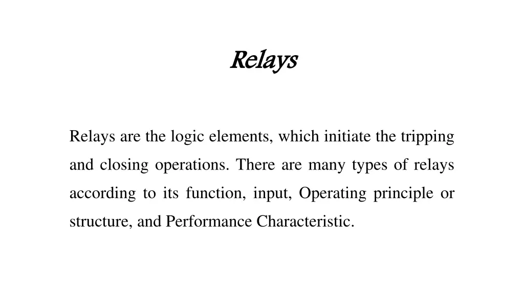 relays