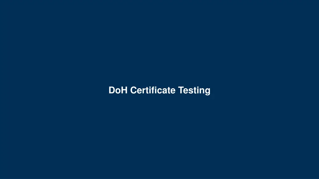 doh certificate testing