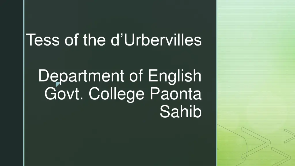 tess of the d urbervilles