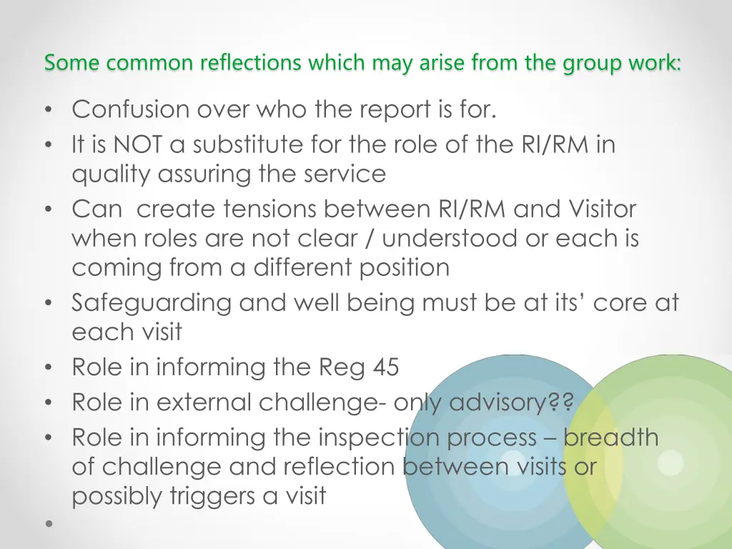 some common reflections which may arise from