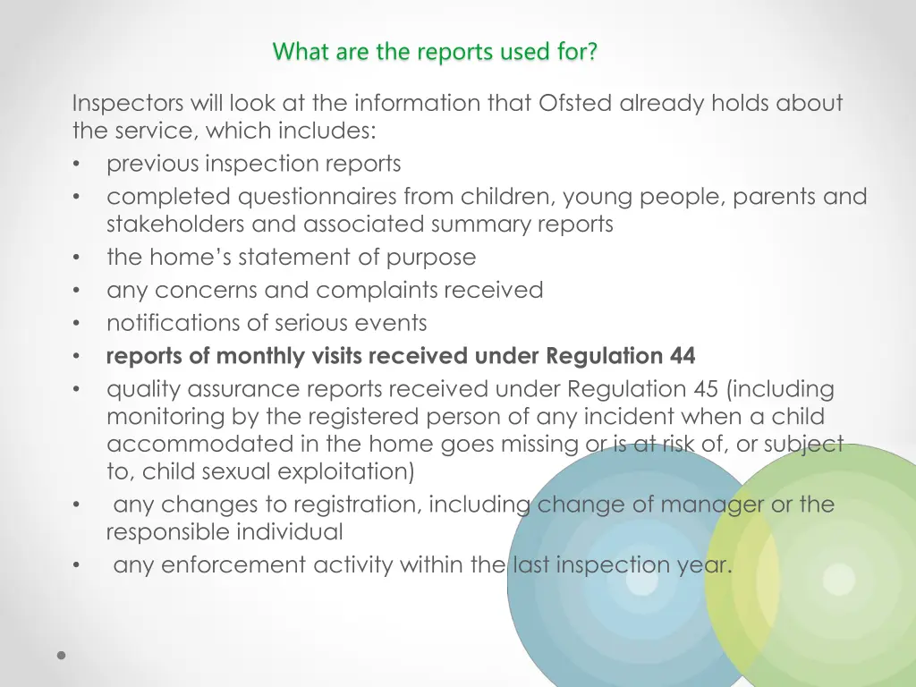 what are the reports used for
