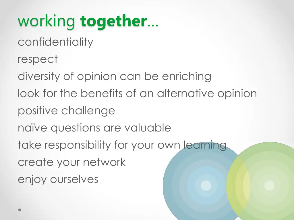 working together confidentiality respect