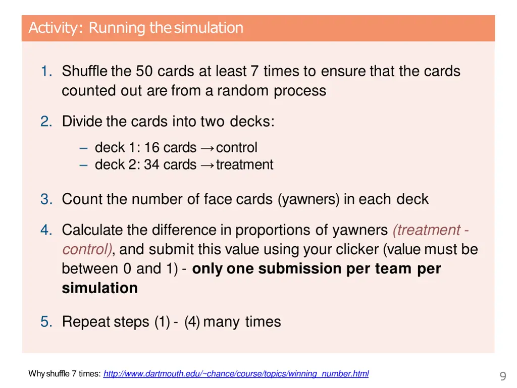 activity running thesimulation