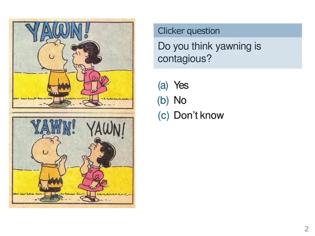 clicker question do you think yawning