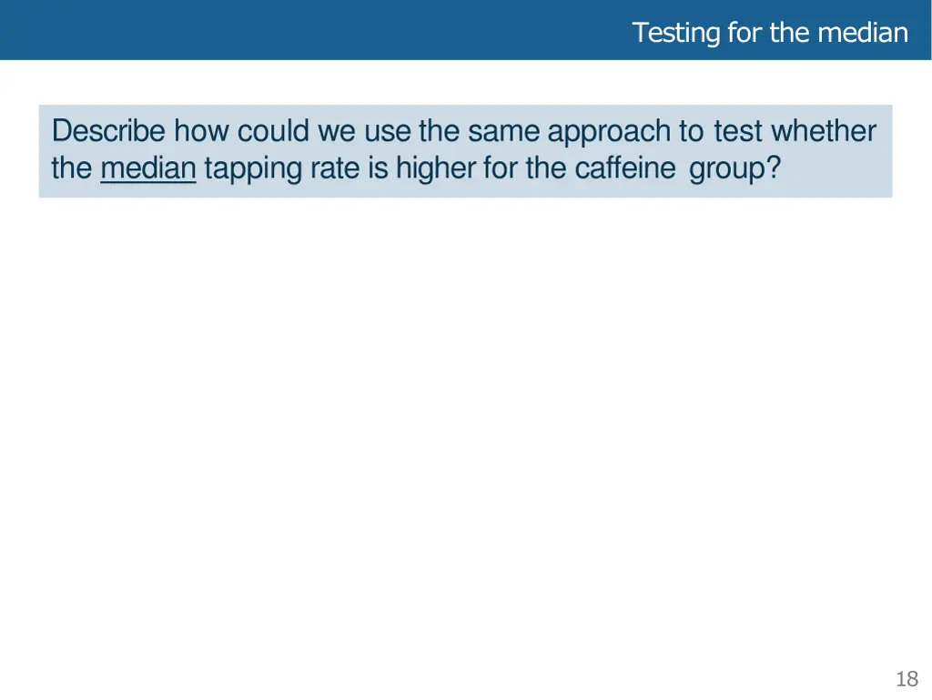 testing for the median