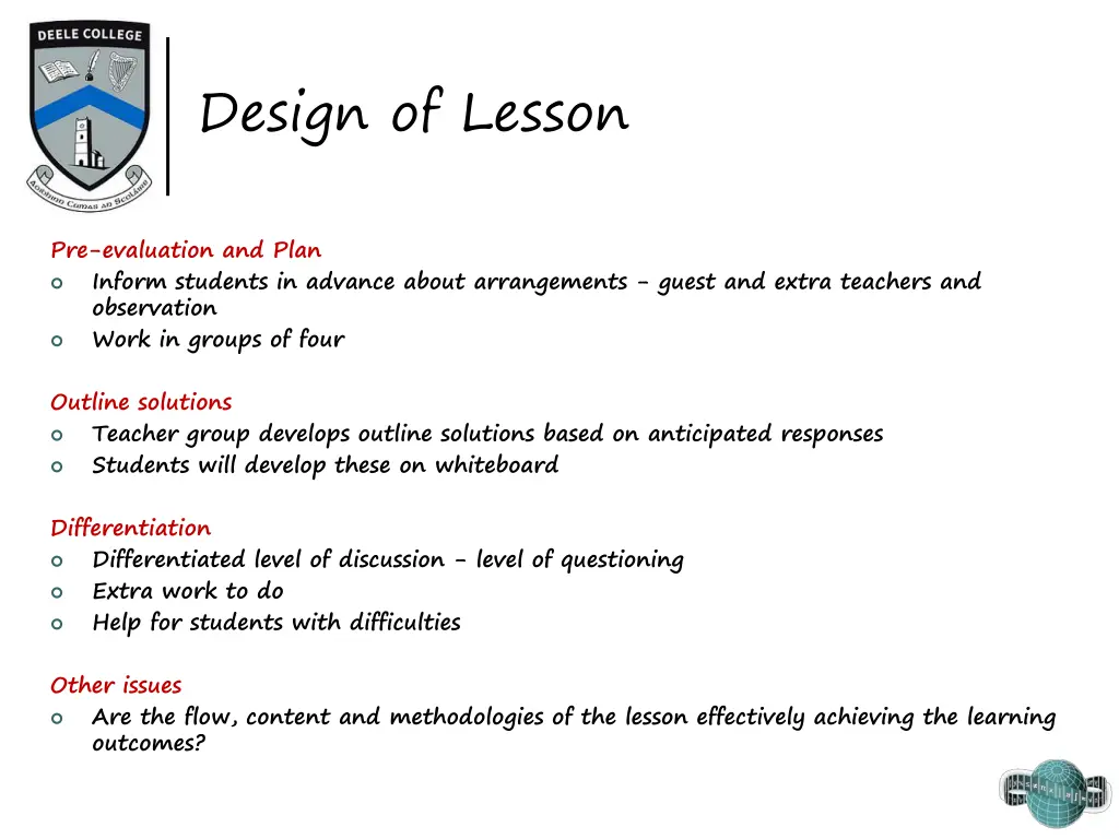 design of lesson