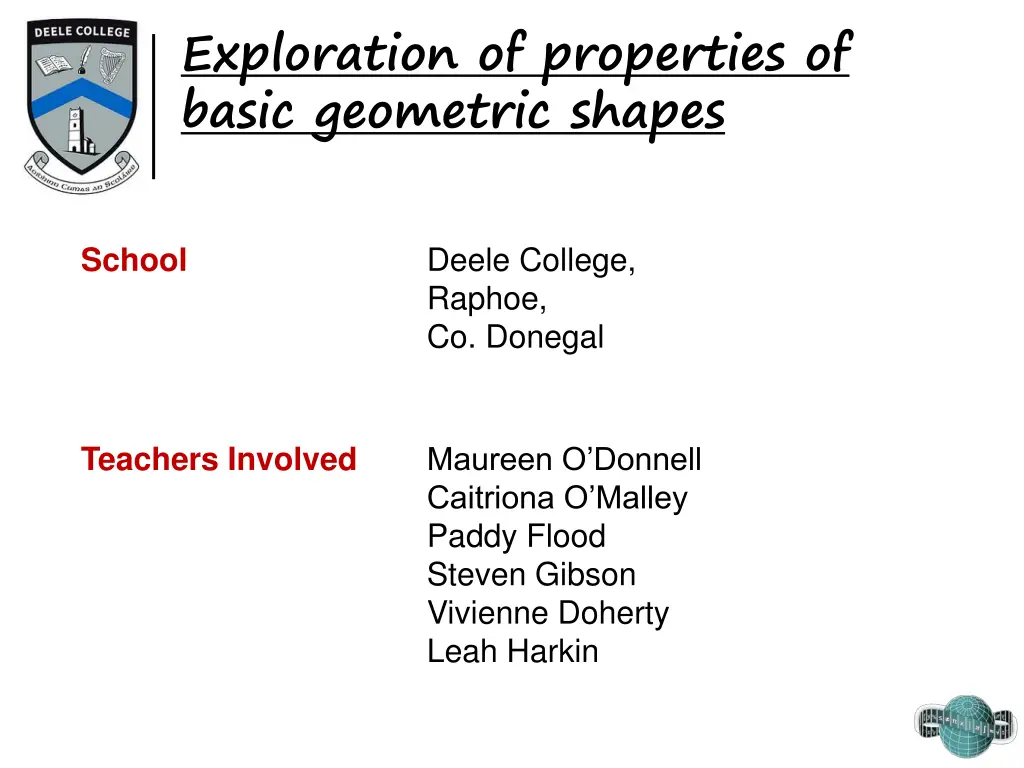 exploration of properties of basic geometric