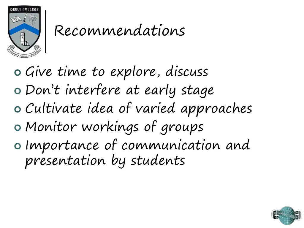recommendations