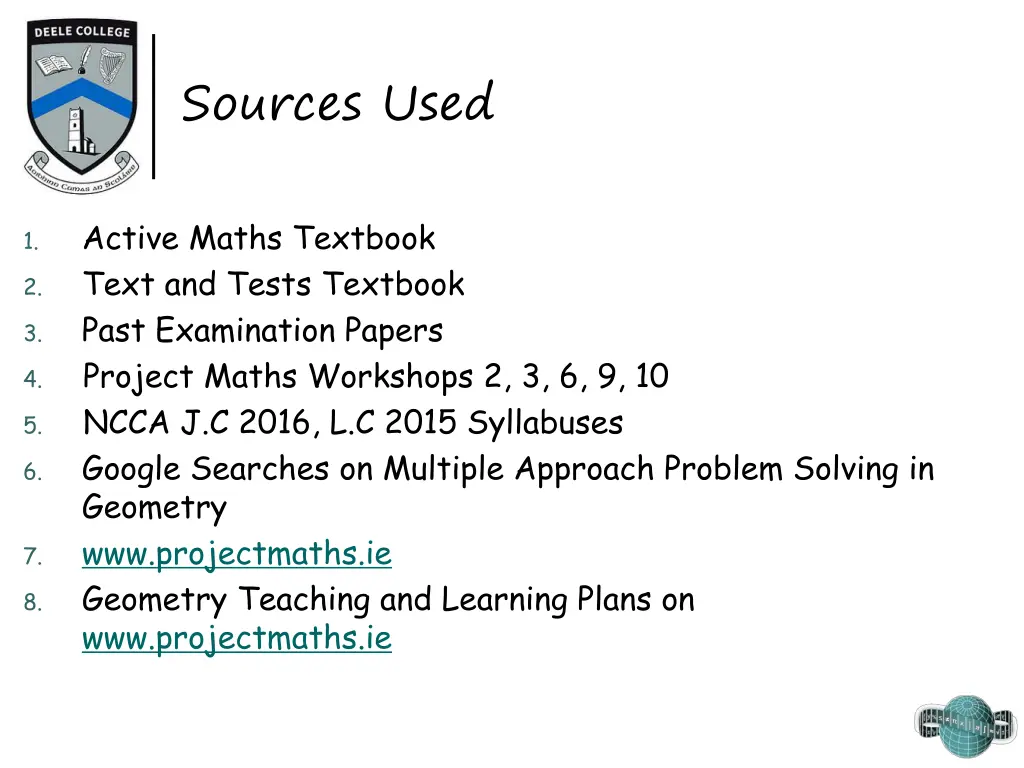 sources used