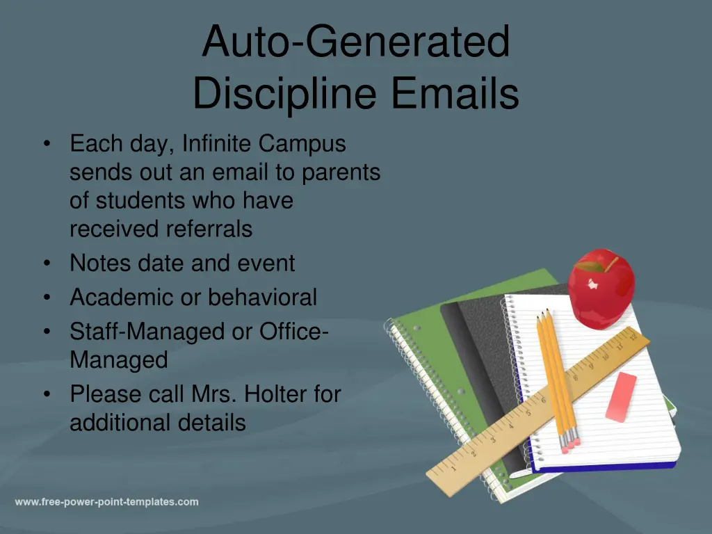 auto generated discipline emails each