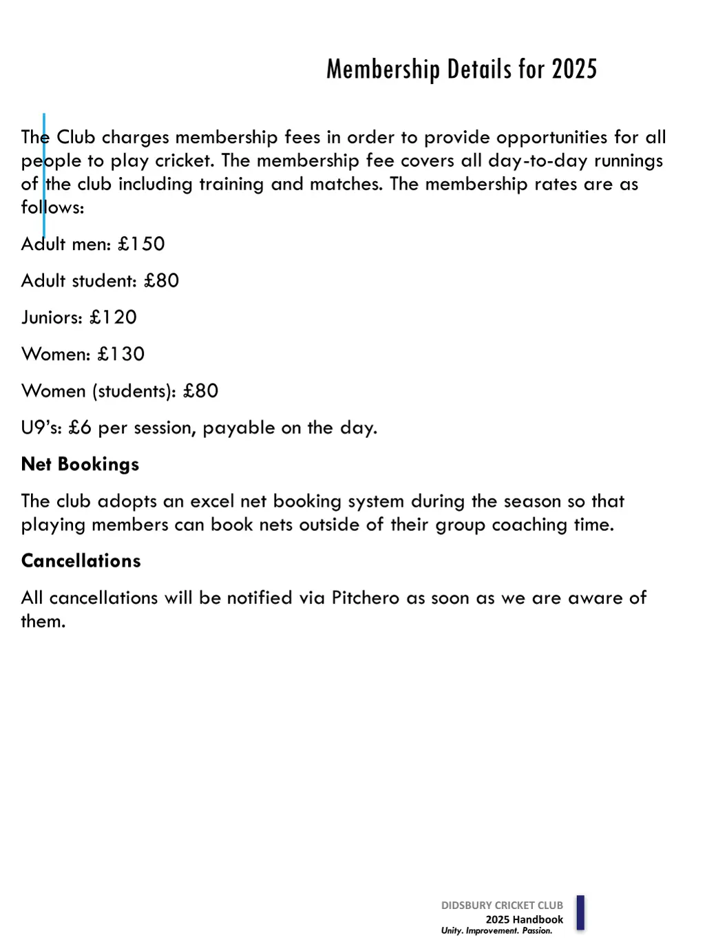 membership details for 2025