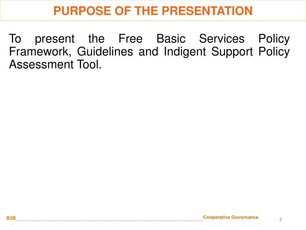 purpose of the presentation