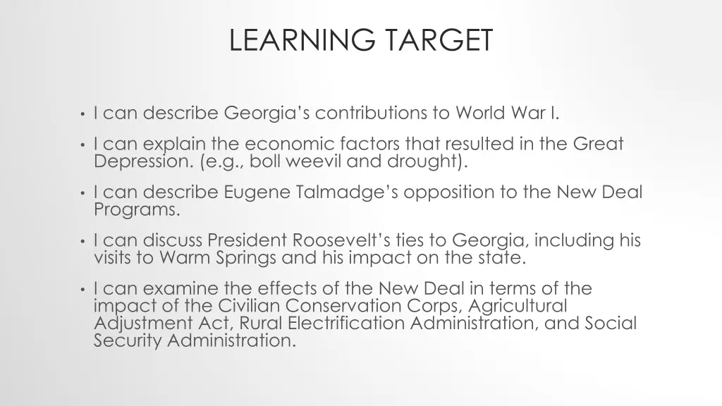 learning target