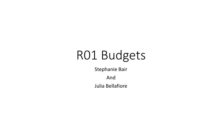 r01 budgets