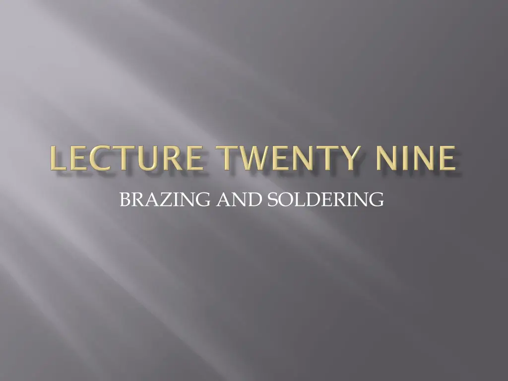 brazing and soldering