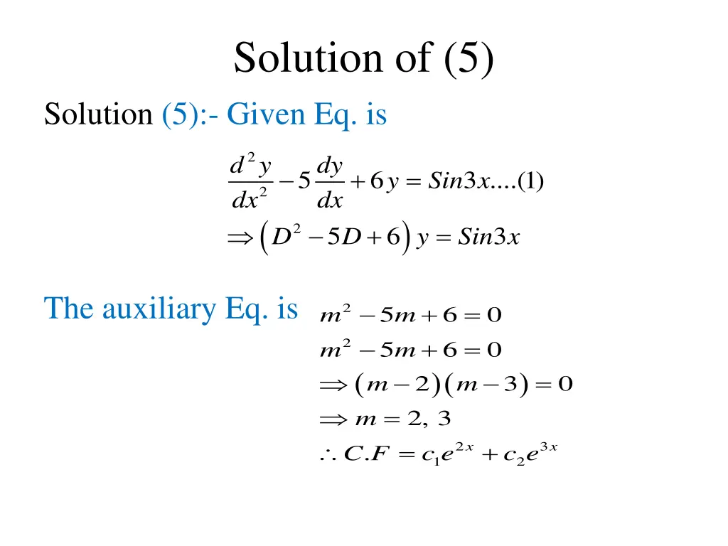 solution of 5