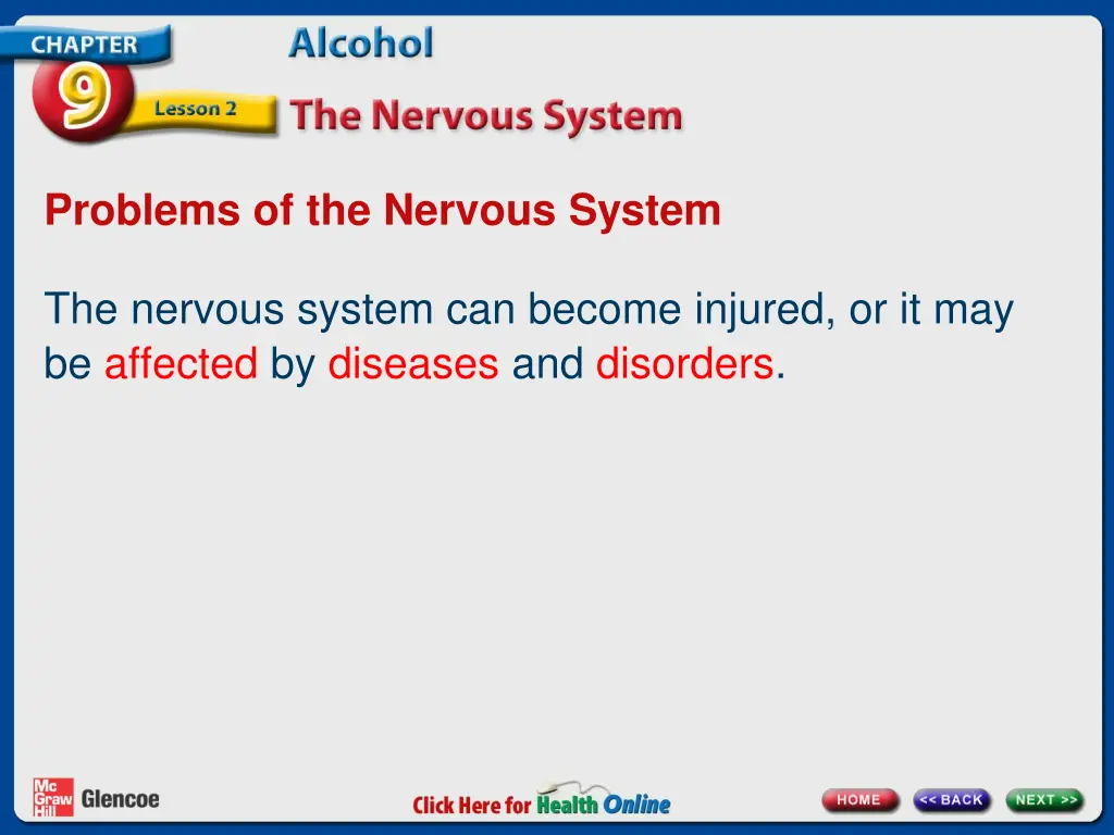 problems of the nervous system
