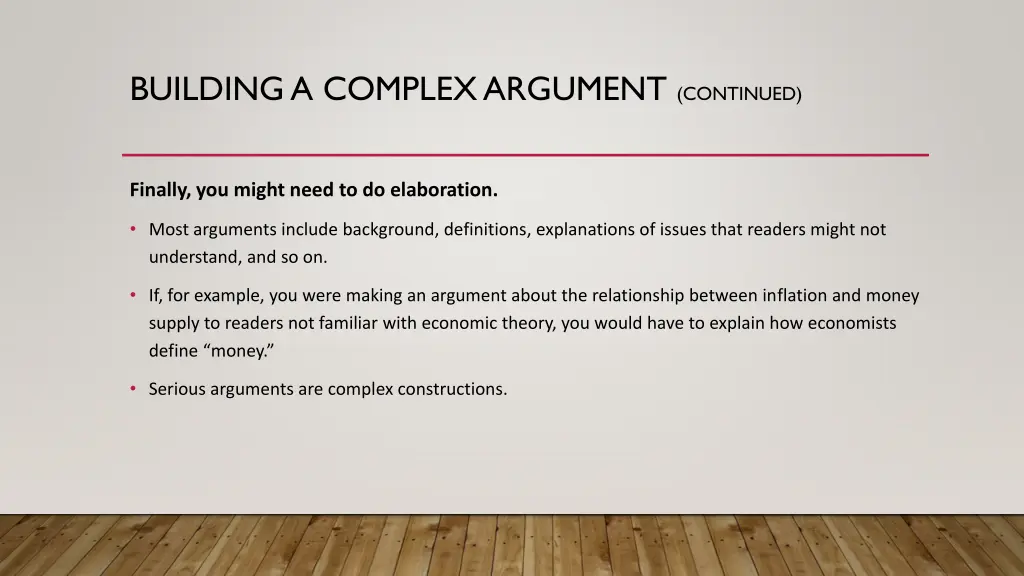 building a complex argument continued 1