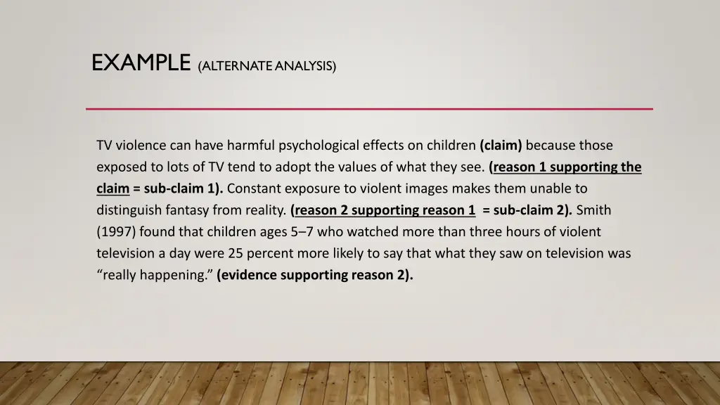 example alternate analysis