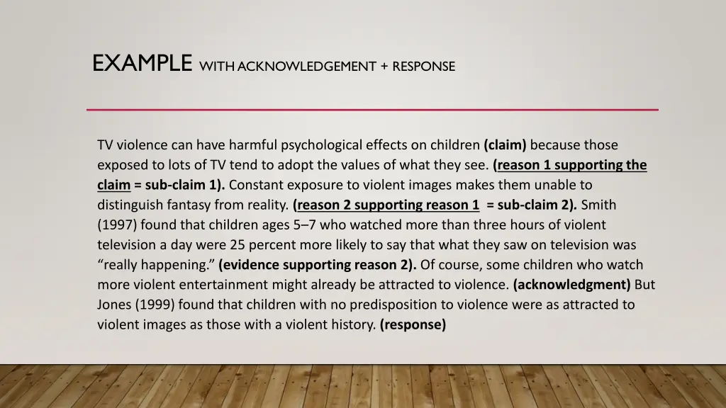 example with acknowledgement response