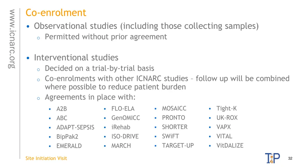 co enrolment observational studies including