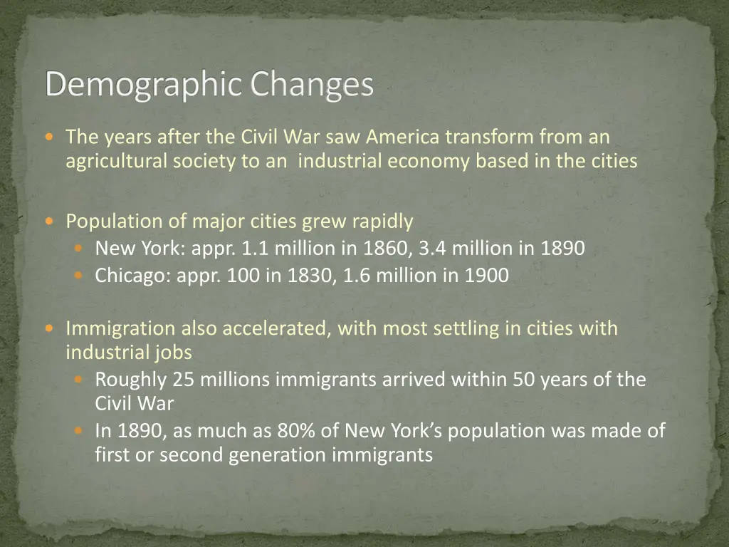 demographic changes