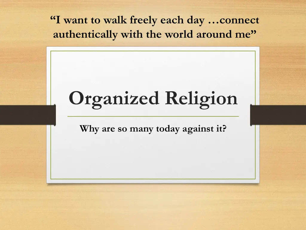 i want to walk freely each day connect