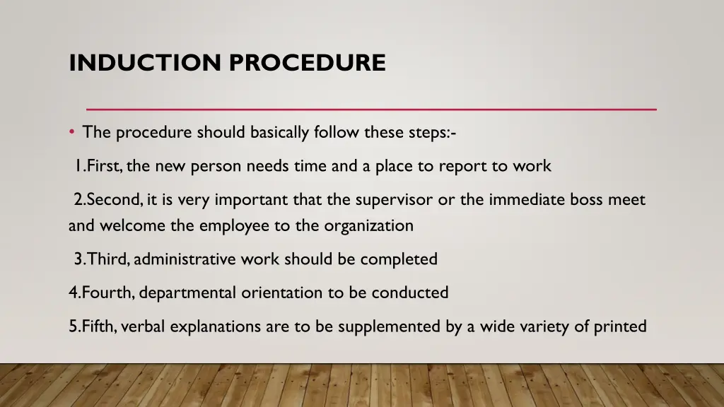 induction procedure