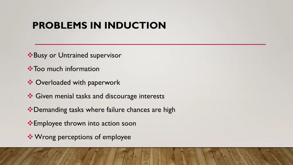 problems in induction