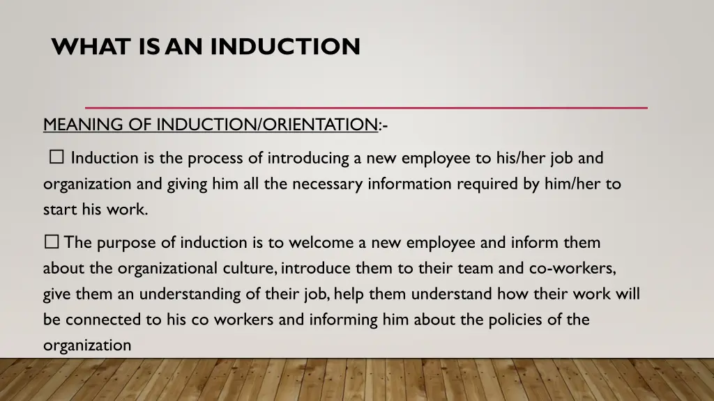 what is an induction