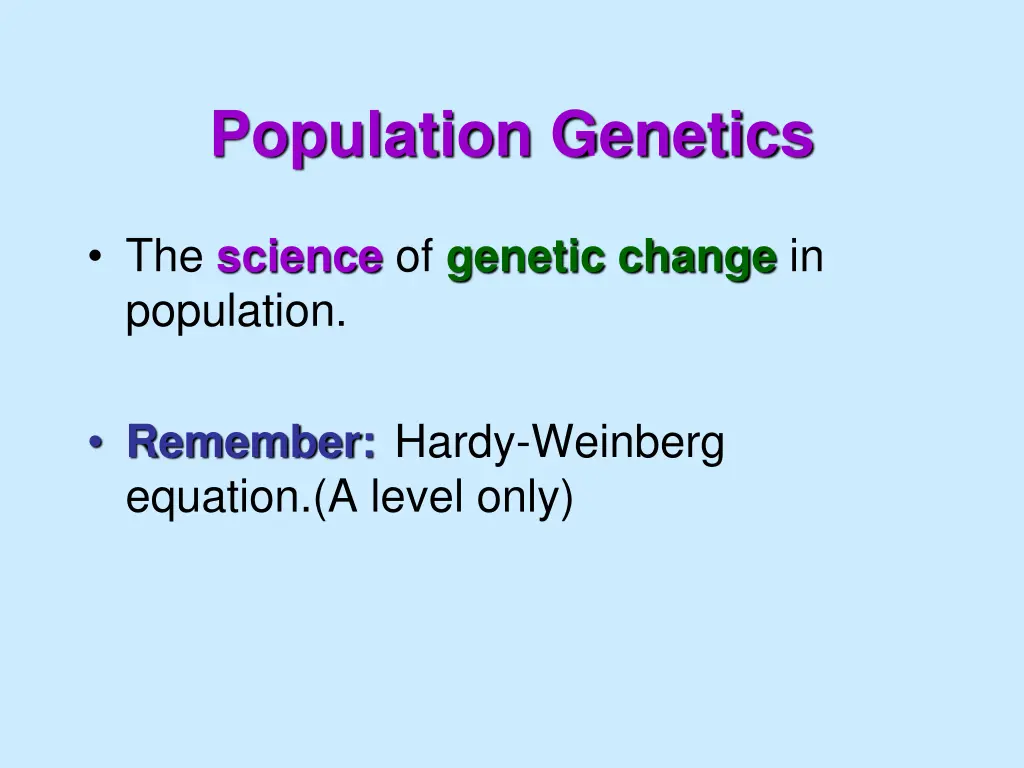 population genetics