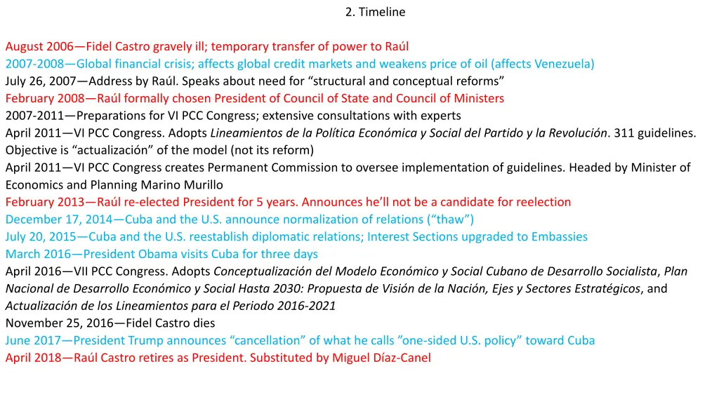 2 timeline