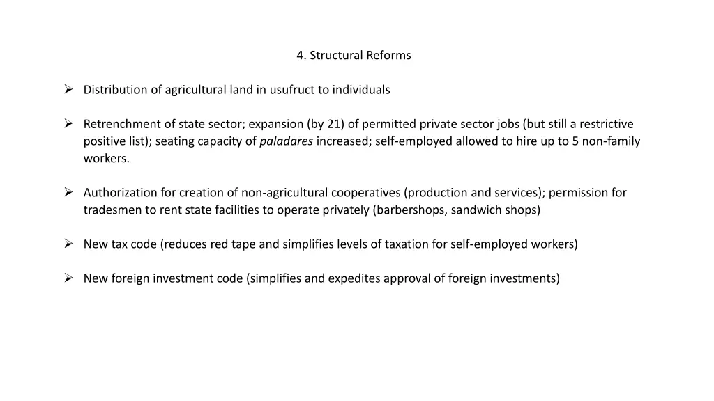 4 structural reforms