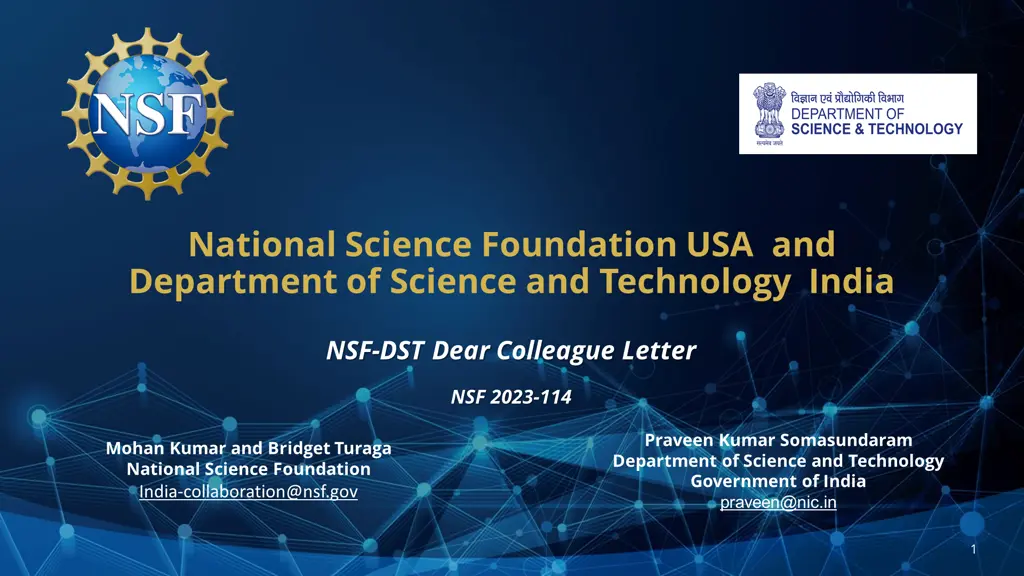 national science foundation usa and department