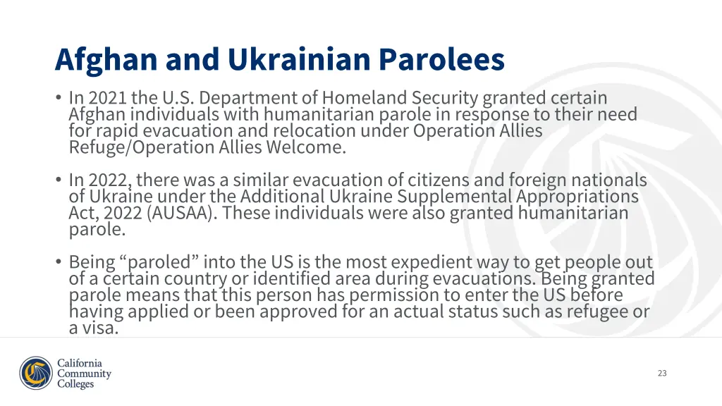 afghan and ukrainian parolees in 2021