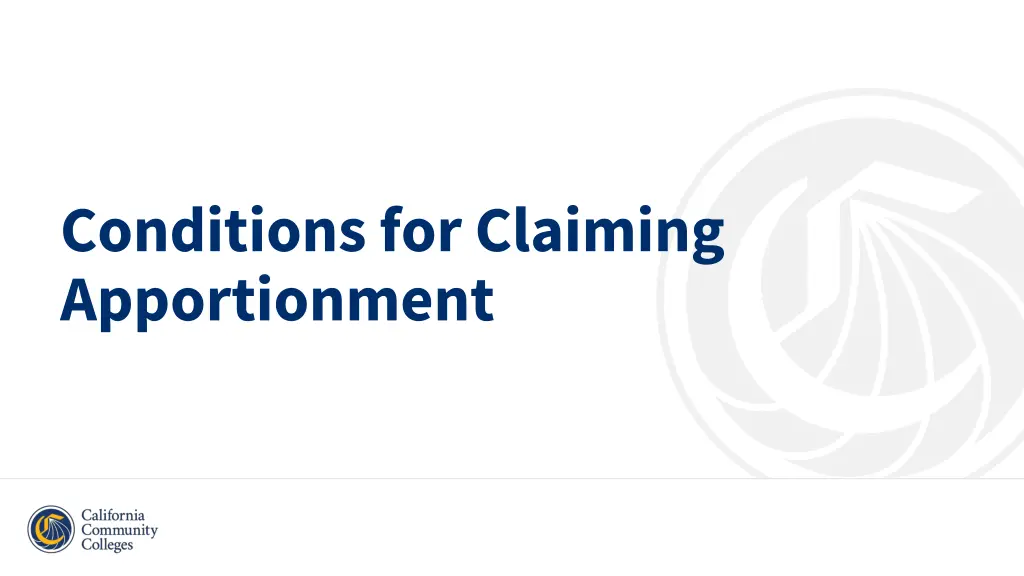 conditions for claiming apportionment
