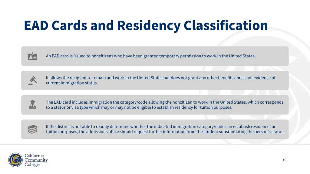 ead cards and residency classification