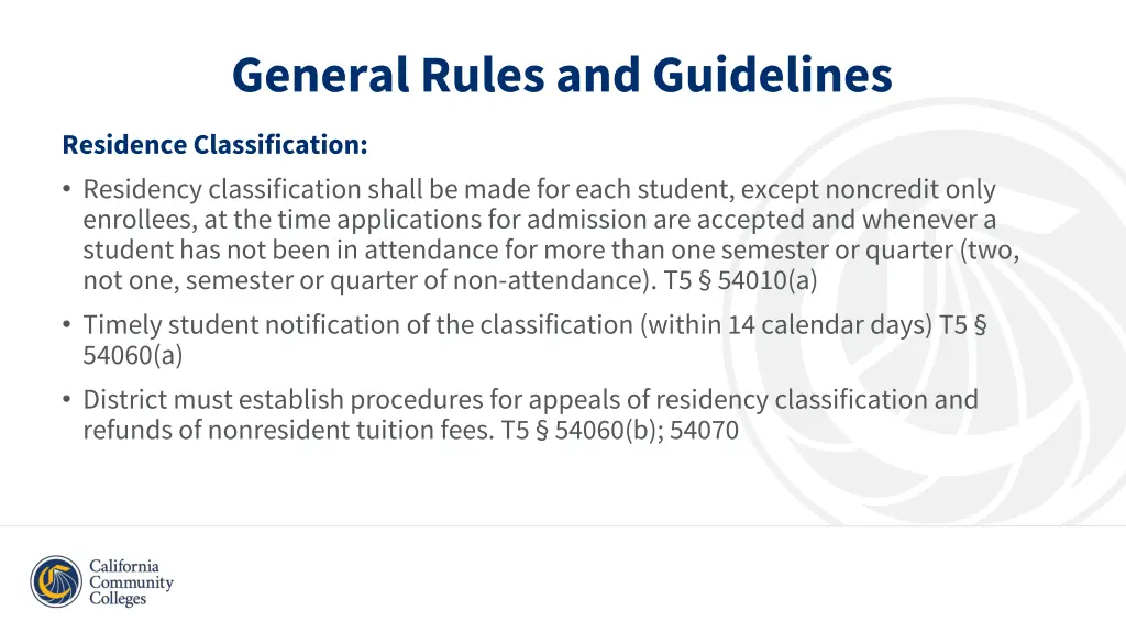 general rules and guidelines