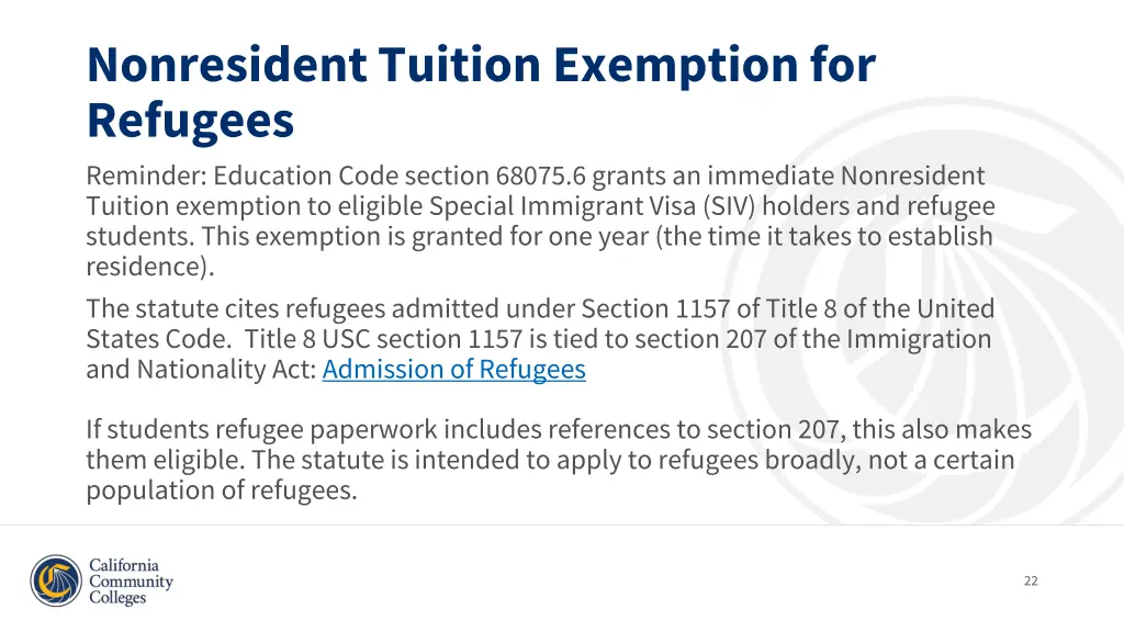 nonresident tuition exemption for refugees