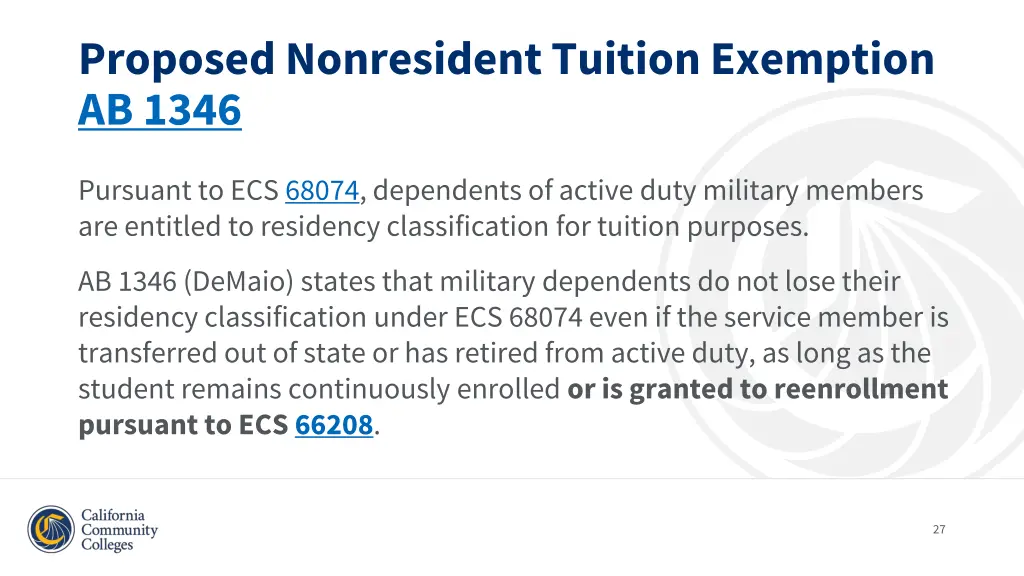 proposed nonresident tuition exemption ab 1346
