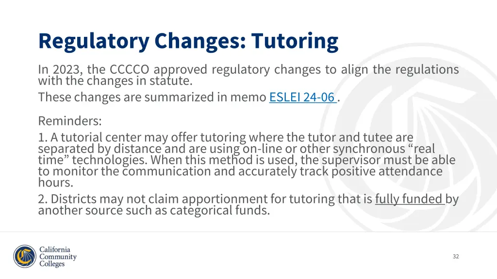 regulatory changes tutoring in 2023 the cccco
