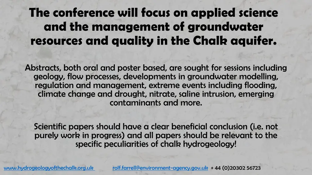 the conference will focus on applied science