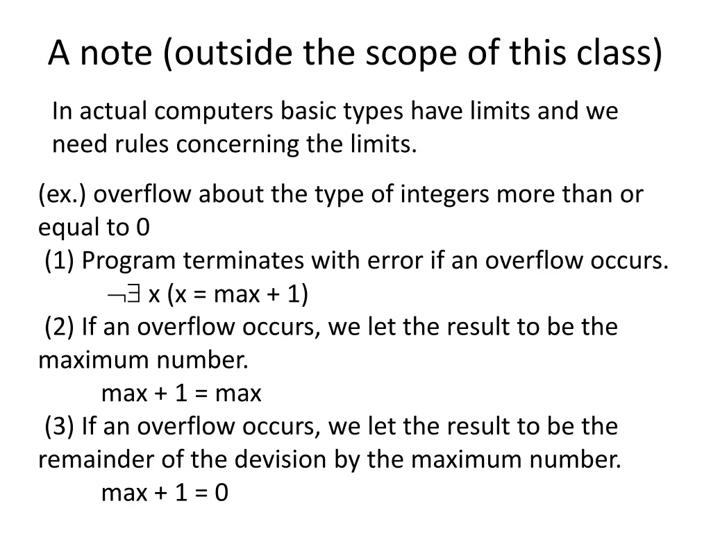 a note outside the scope of this class