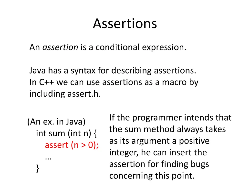 assertions